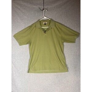 Tommy Bahama Polo Shirt Mens Large Green Ribbed Silk Blend Casual Preppy Golf